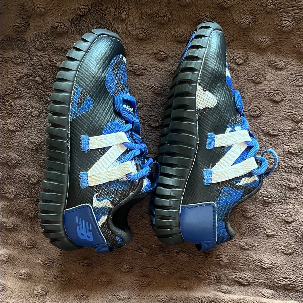 New Balance Kids' Black and Blue Sneakers